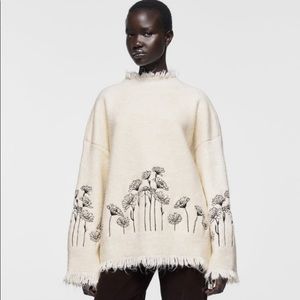 ZARA | Embroidered Knit Sweater - NEW! Unworn
